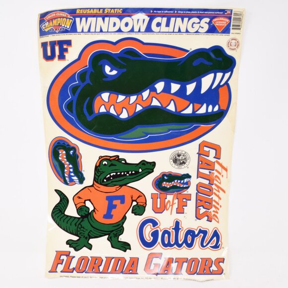 Vintage UF Florida Gators Window Clings Albert College Fan 1980s Car Camper Home - Picture 2 of 12